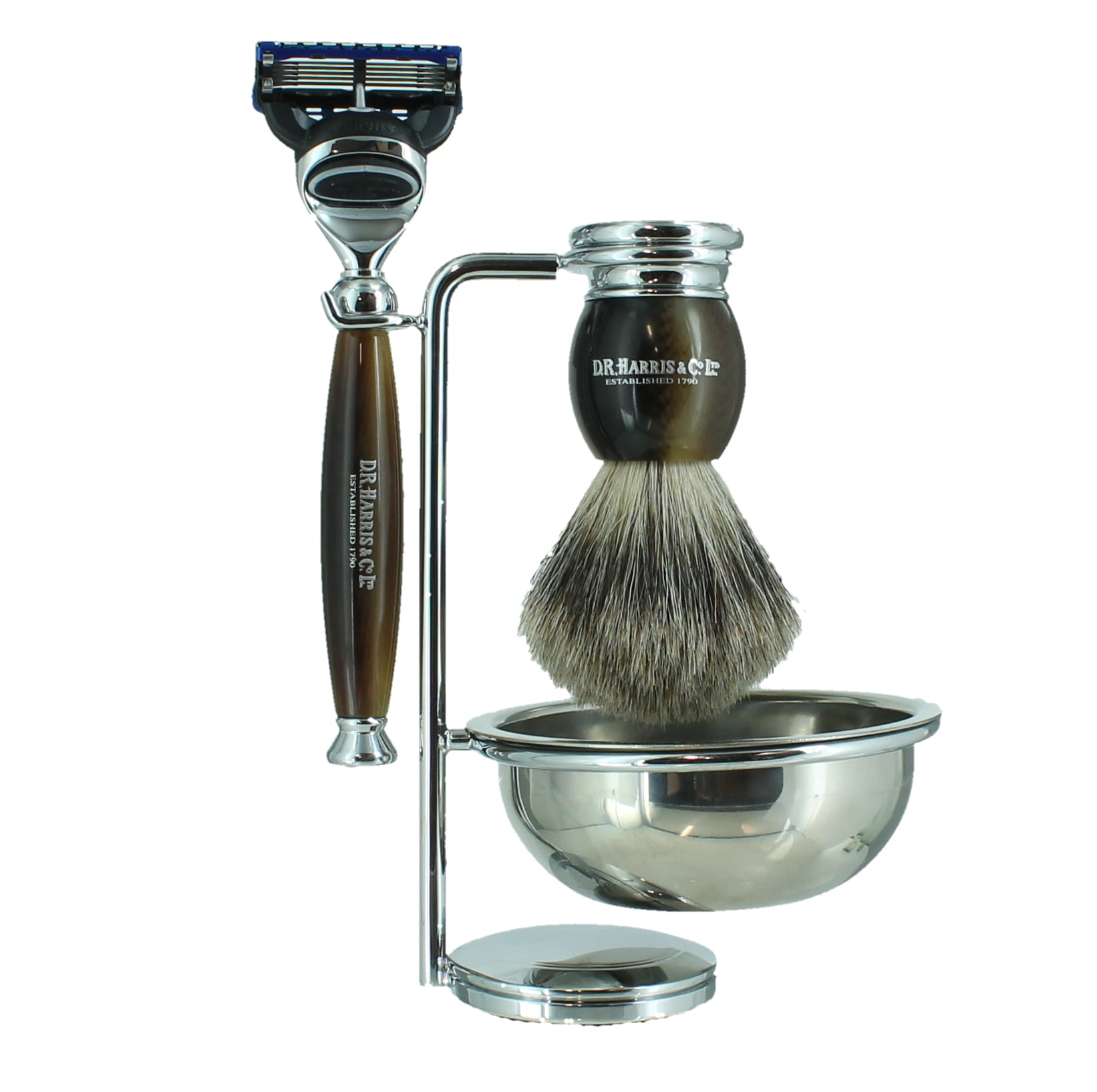 4 - Piece Shaving Set - Horn - Fusion