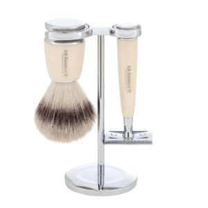 3 Piece Safety Razor Synthetic Shaving Set
