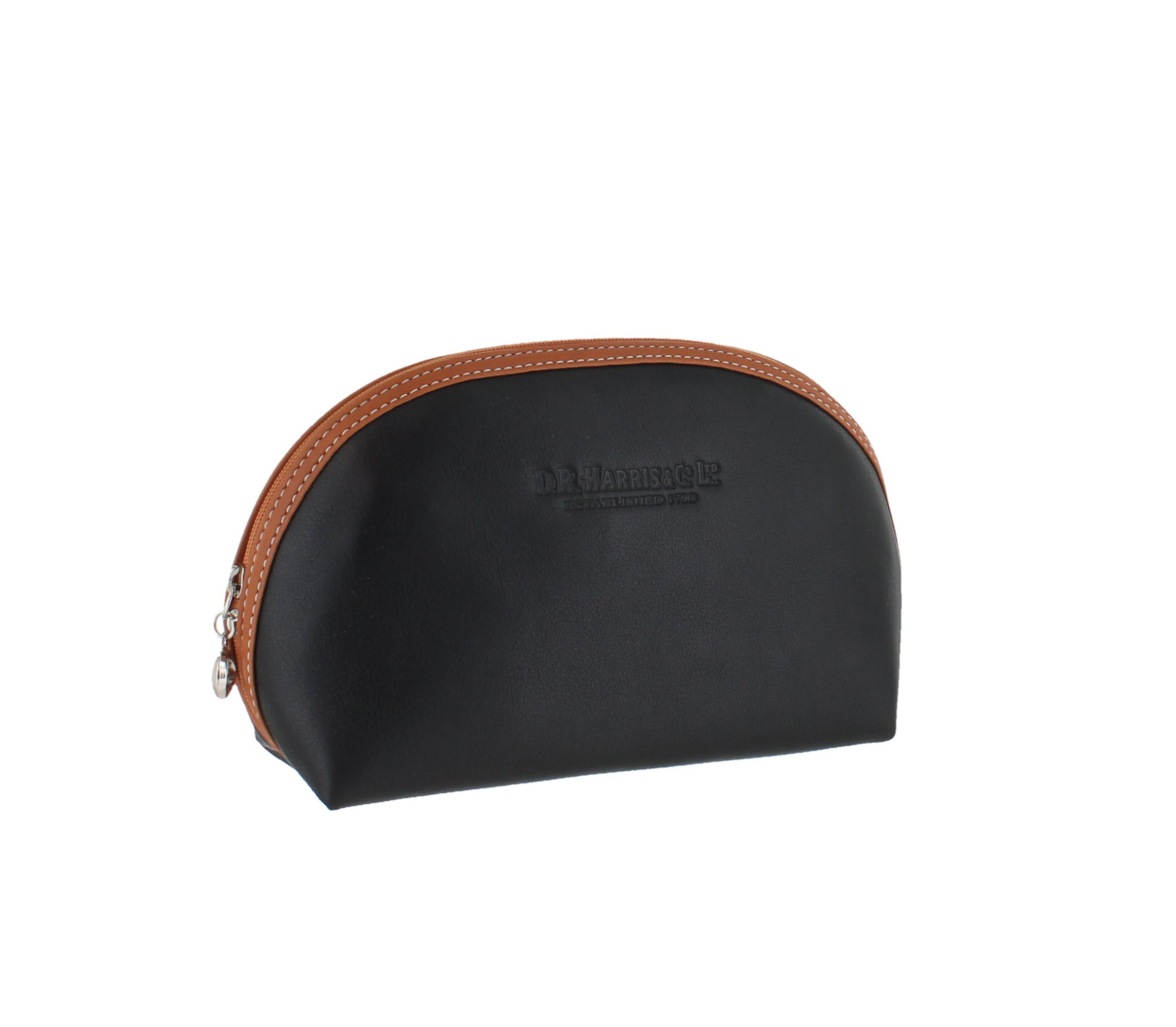 Large Oval Wash Bag - Black & Tan