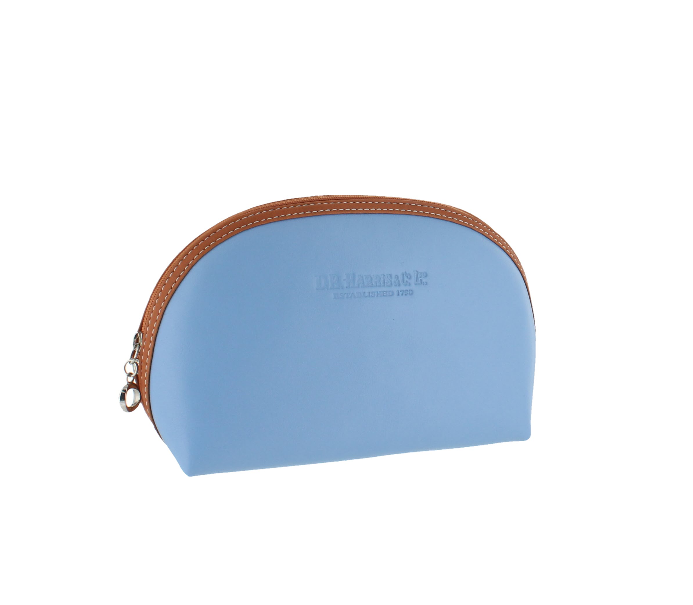 Large Oval Wash Bag - Blue & Tan