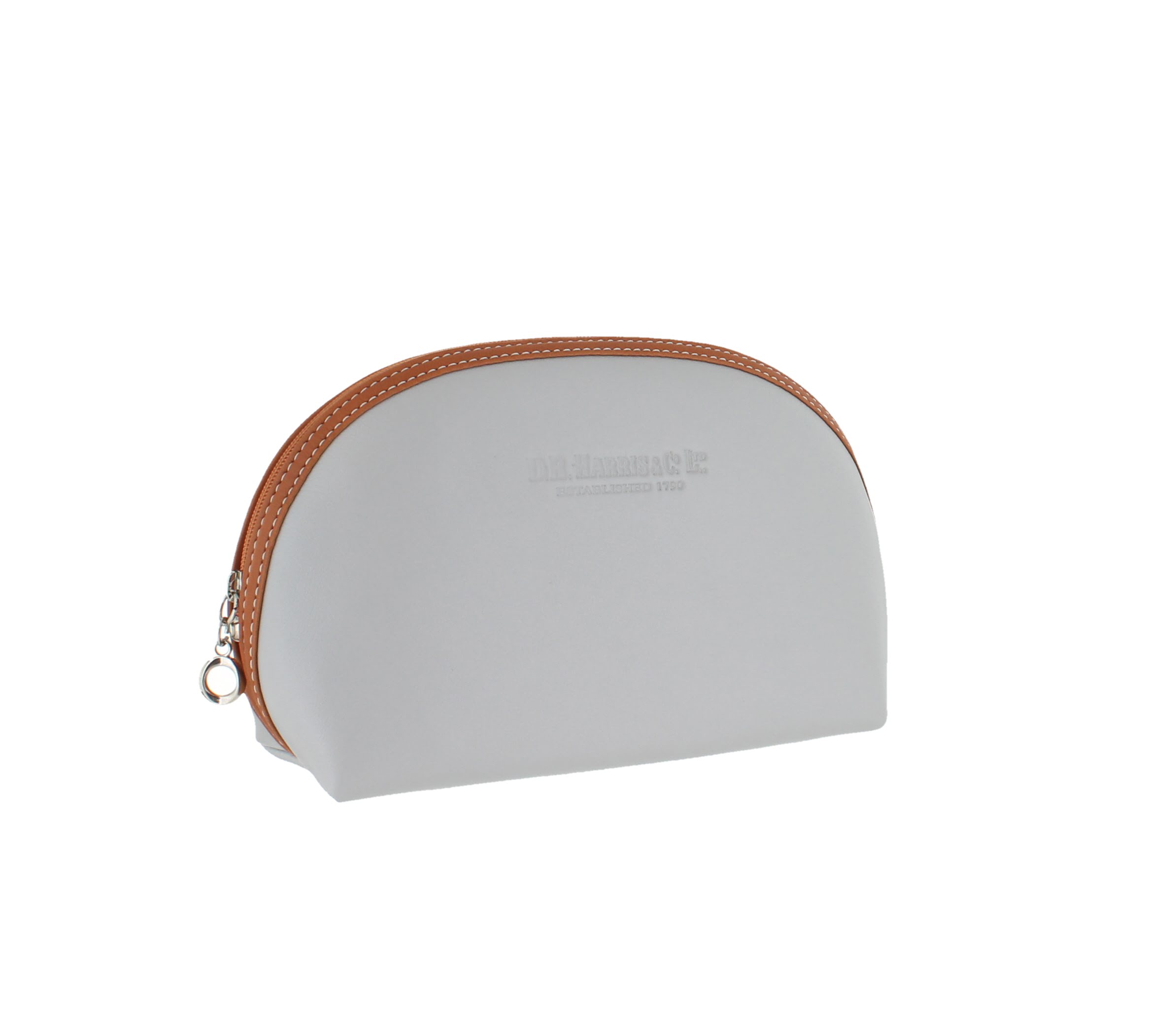 Large Oval Wash Bag - Grey & Tan