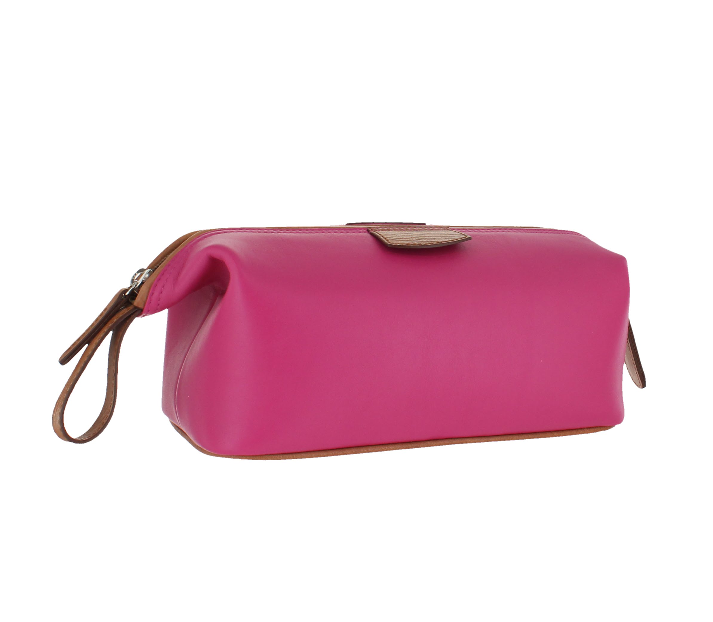 Leather Wash Bag - Pink