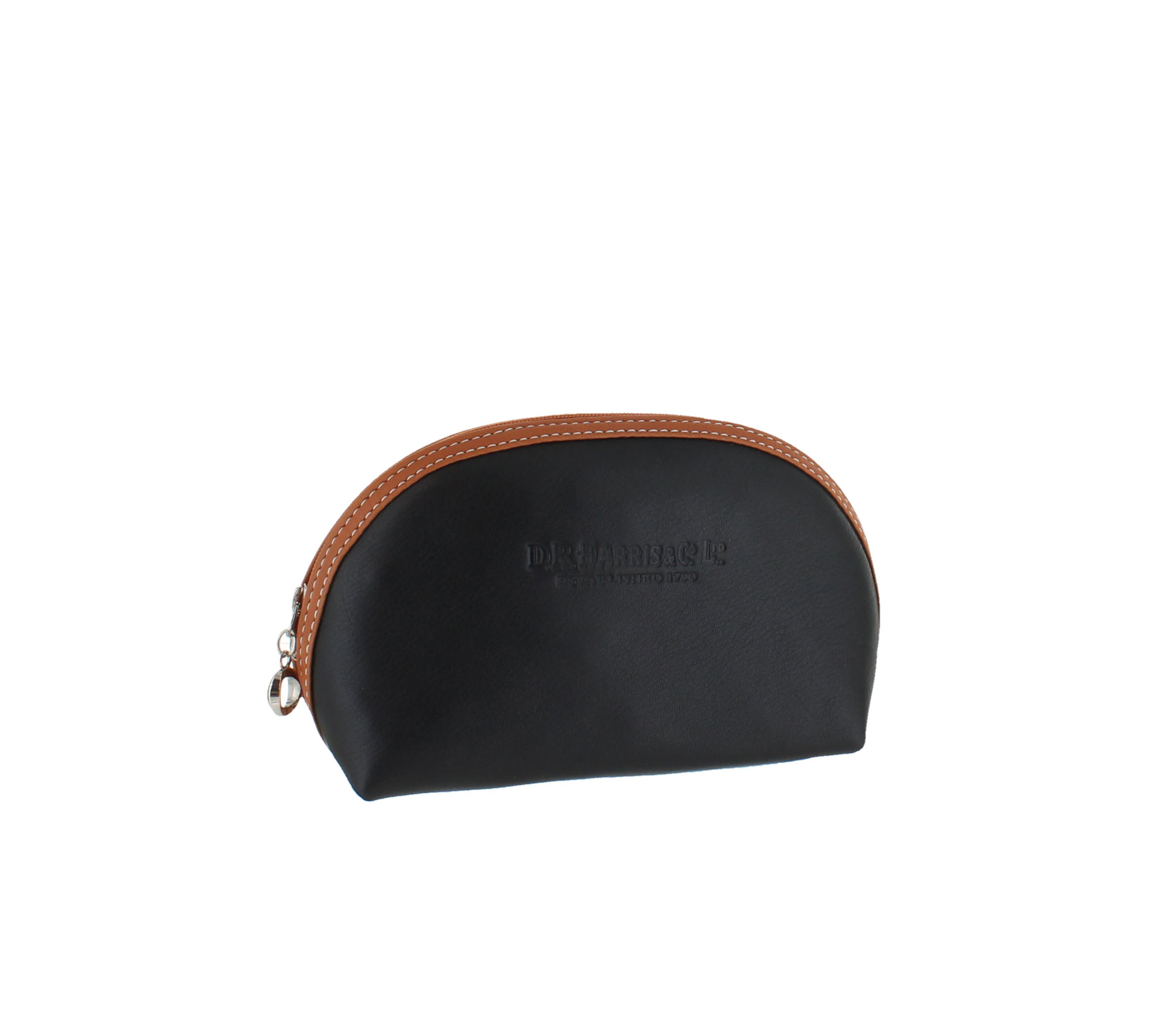 Small Oval Wash Bag - Black & Tan