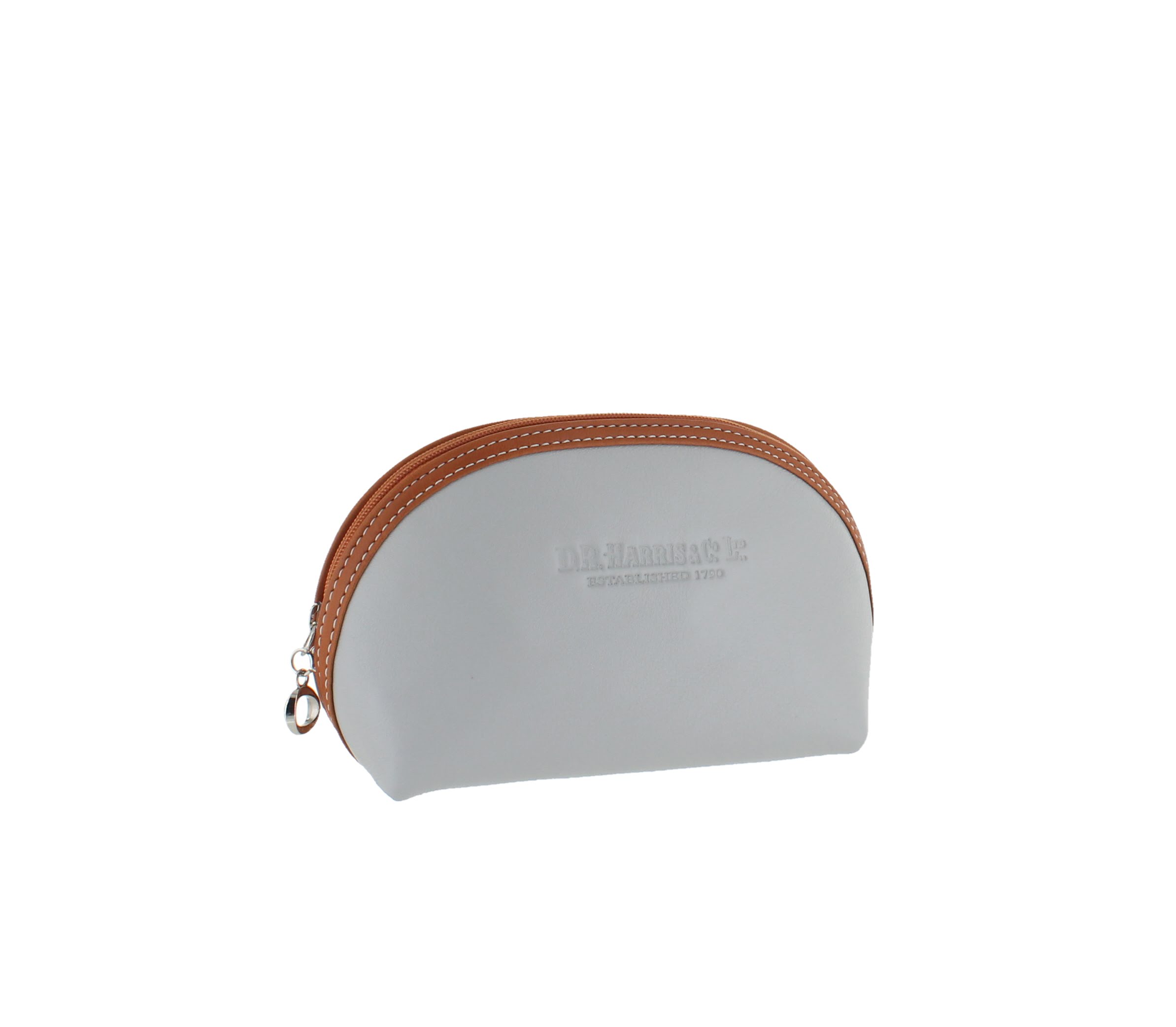 Small Oval Wash Bag - Grey & Tan